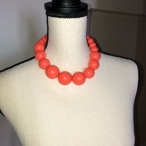 Big coral color bead necklace